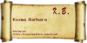 Kozma Barbara névjegykártya