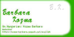 barbara kozma business card